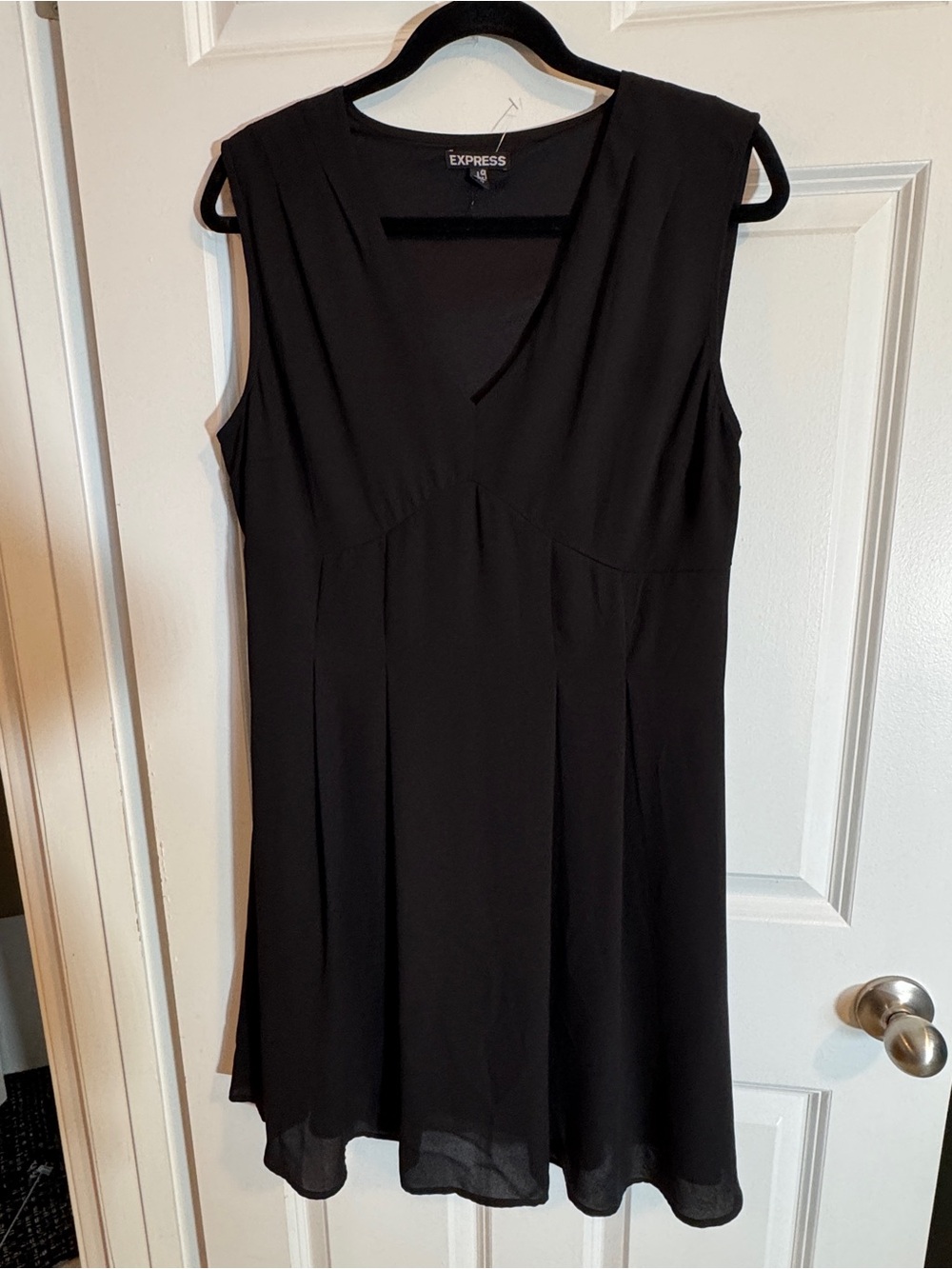 Express Black V-Neck Sleeveless A-Line Dress